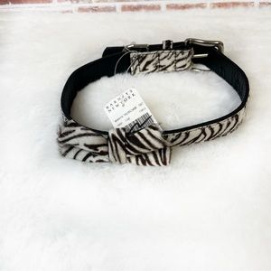 Barneys New York Zebra Print Dog Collar